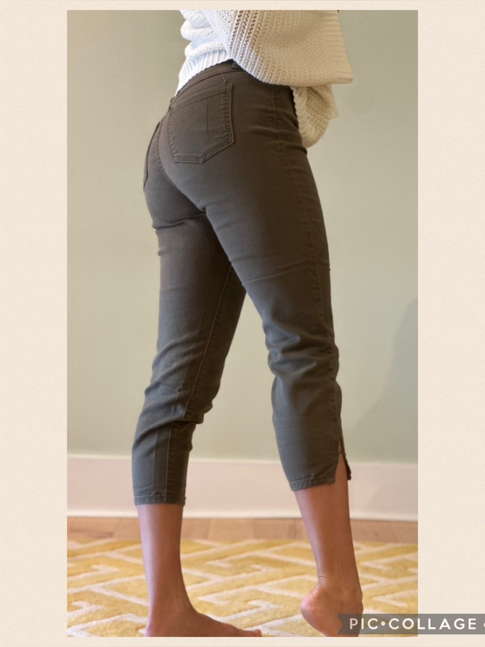 LC Lauren Conrad Cropped Skinny Crop Jeans in Olive Brown